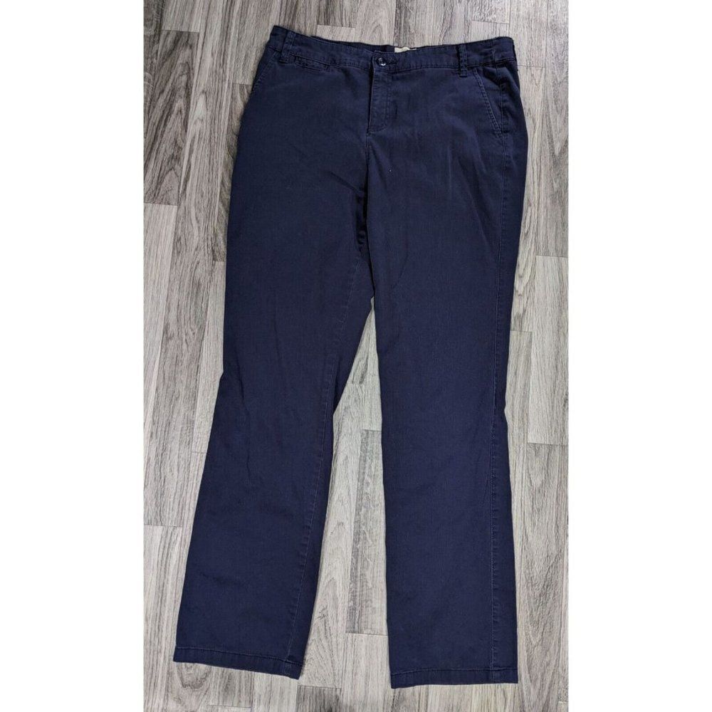 (3/$35) St. John's Bay Womens Size 10 Pockets Straight‎ Leg Navy Blue Pants